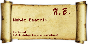 Nehéz Beatrix névjegykártya